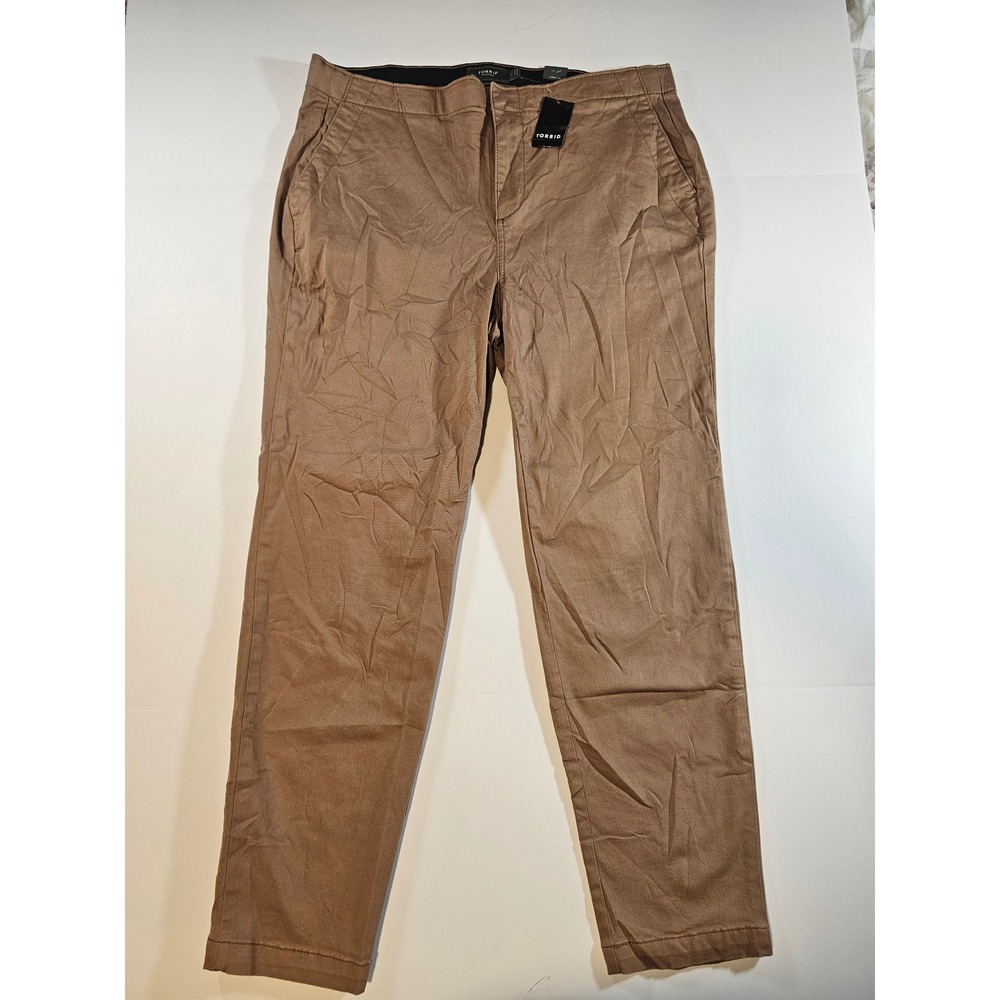 Torrid Chino Pants‎ Womens 14 Tall Brown Straight Leg Stretch NWT